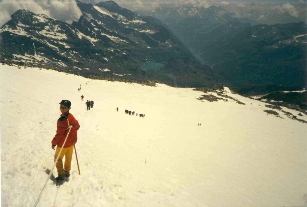 io in discesa dal monte rosa nel 1986