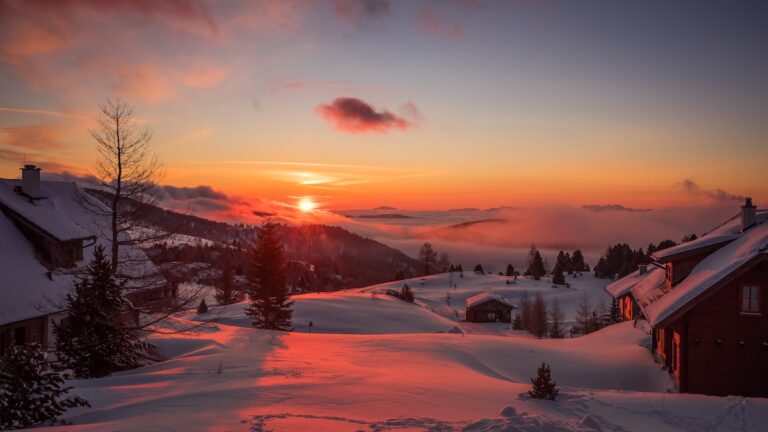 paesaggio collinare all'alba innevato. Alla fine dei miei tre giorni al buio vidi l'alba con la neve